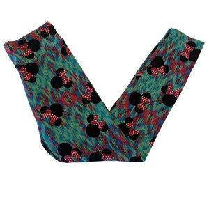 LuLaRoe Teal, Blue, and Pink Disney Minnie Mouse Leggings One Size‎